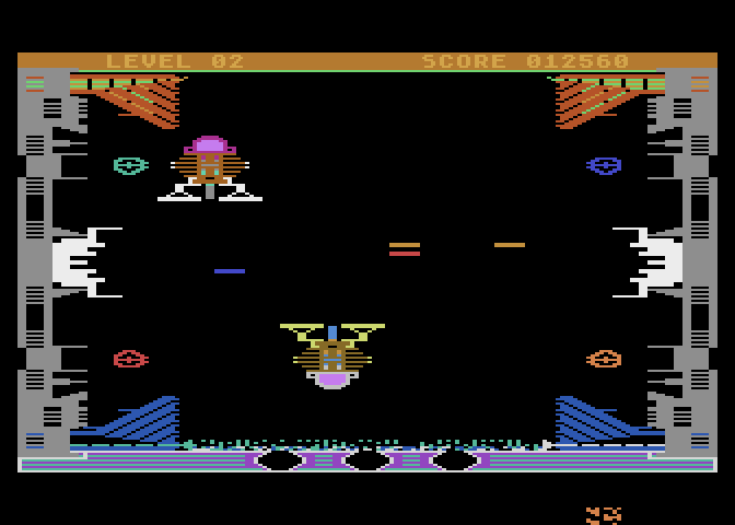 WallWar Atari 8-bit Screenshot: My opponents energy depleted...for now!