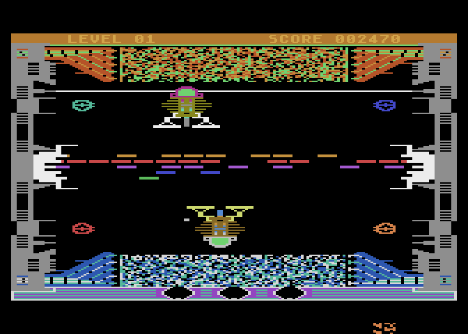WallWar Atari 8-bit Screenshot: WallWar in progress...