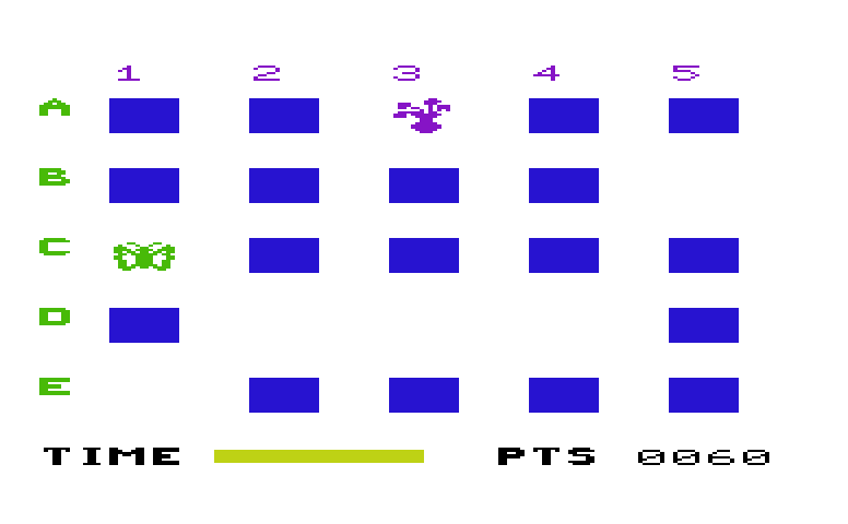 Flip 'N' Match Commodore VIC-20 Screenshot: Found a few matches, now looking for the next one...