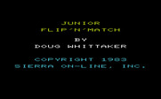Flip 'N' Match for Commodore VIC-20 - Title screen for the junior version on side B of the tape.