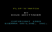 Flip 'N' Match for Commodore VIC-20 - Title screen.