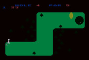 Golf Challenge for Atari 8-bit - Teeing off on hole 4.