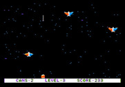 Pest Patrol for Apple II - Only a few pests, but it will take a few shots to destroy each of them.