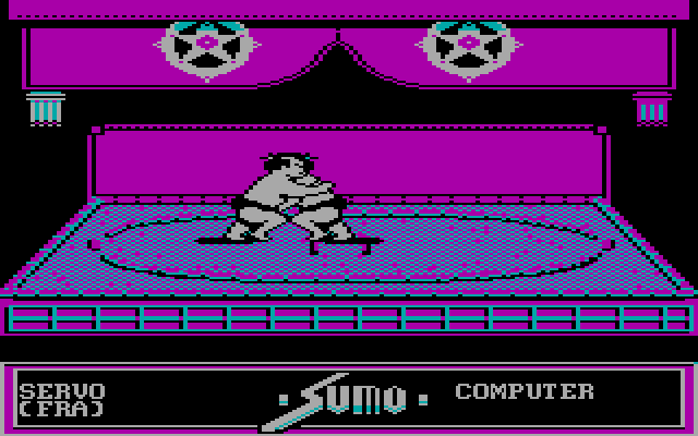 World Games IBM PC/Compatibles Screenshot: Wrestling in progress...