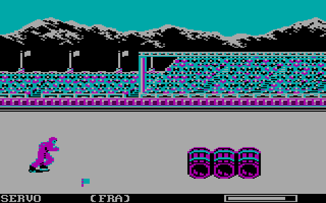 World Games IBM PC/Compatibles Screenshot: Some barrels to jump...