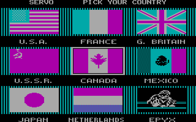 World Games IBM PC/Compatibles Screenshot: First, setup the players...
