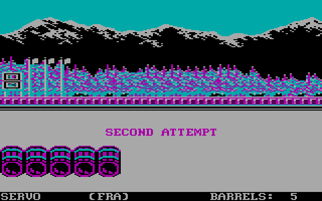World Games IBM PC/Compatibles Screenshot: I didn't make it, now a second attempt...