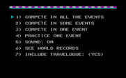 World Games for IBM PC/Compatibles - The main menu.