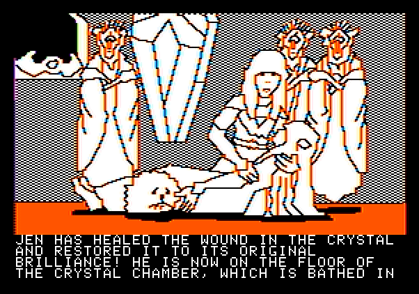 Hi-Res Adventure #6: The Dark Crystal Apple II Screenshot: Nearing the end of the game.