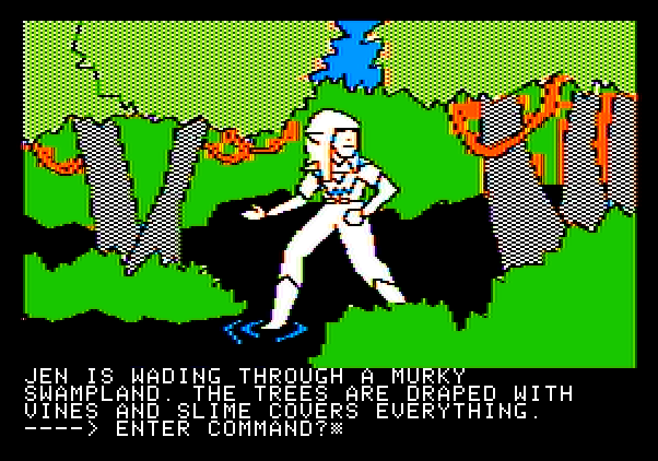 Hi-Res Adventure #6: The Dark Crystal Apple II Screenshot: Some more swamp...