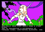 Hi-Res Adventure #6: The Dark Crystal for Apple II - Jen falls down a slope...press enter to continue the text when it doesn't fit on one screen.