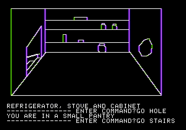 Hi-Res Adventure #1: Mystery House Apple II Screenshot: This is the pantry.