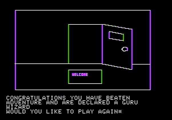 Hi-Res Adventure #1: Mystery House Apple II Screenshot: Success!