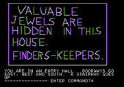 Hi-Res Adventure #1: Mystery House for Apple II - Reading a note...can you find the jewels?