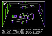 Hi-Res Adventure #1: Mystery House for Apple II - Exploring the library.