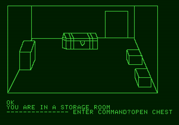Hi-Res Adventure #1: Mystery House Apple II Screenshot: Hmm, a chest...