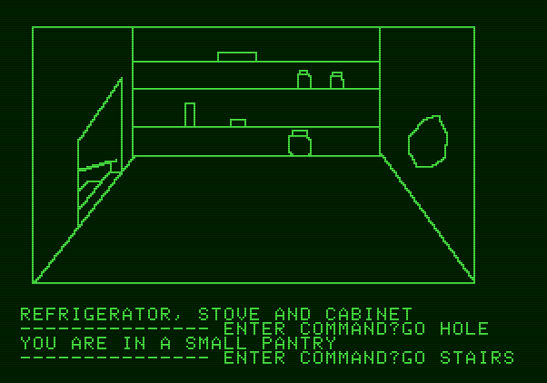 Hi-Res Adventure #1: Mystery House Apple II Screenshot: I found the pantry.