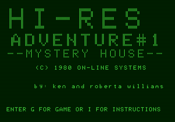 Hi-Res Adventure #1: Mystery House Apple II Screenshot: Title screen.