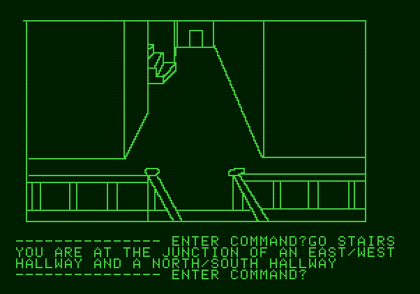 Hi-Res Adventure #1: Mystery House Apple II Screenshot: Let's see what's upstairs...