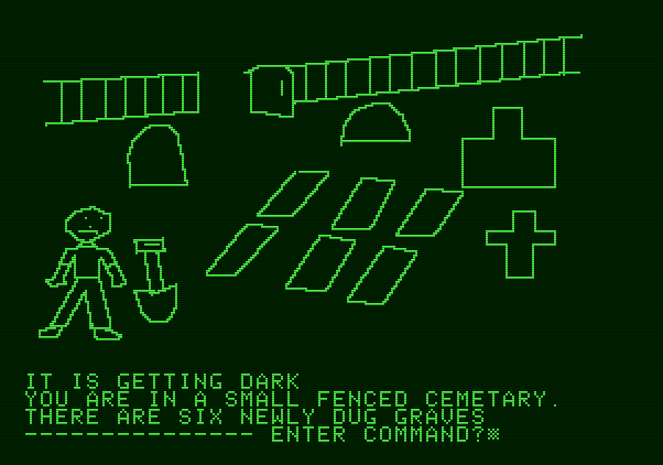 Hi-Res Adventure #1: Mystery House Apple II Screenshot: This also looks suspicious...
