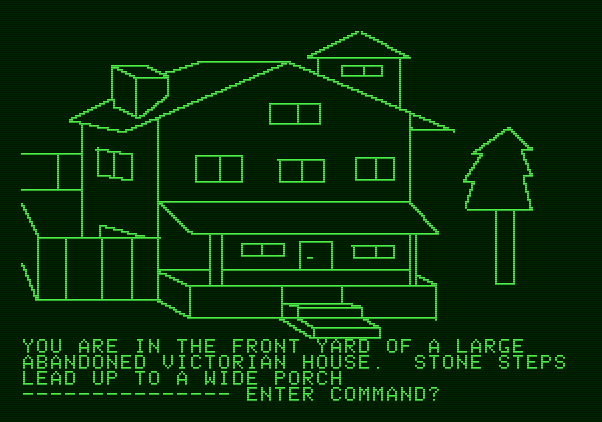 Hi-Res Adventure #1: Mystery House Apple II Screenshot: Game start.