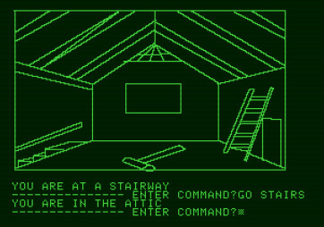 Hi-Res Adventure #1: Mystery House for Apple II - Searching the attic.