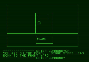 Hi-Res Adventure #1: Mystery House for Apple II - The front door to the house...