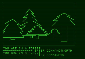 Hi-Res Adventure #1: Mystery House for Apple II - Lost in the forest...