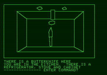 Hi-Res Adventure #1: Mystery House for Apple II - Searching for useful items.