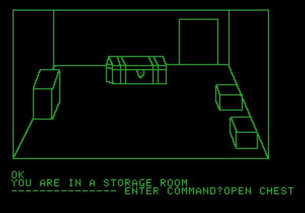 Hi-Res Adventure #1: Mystery House Apple II Screenshot: Hmm, a chest...