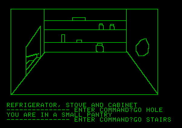 Hi-Res Adventure #1: Mystery House Apple II Screenshot: I found the pantry.