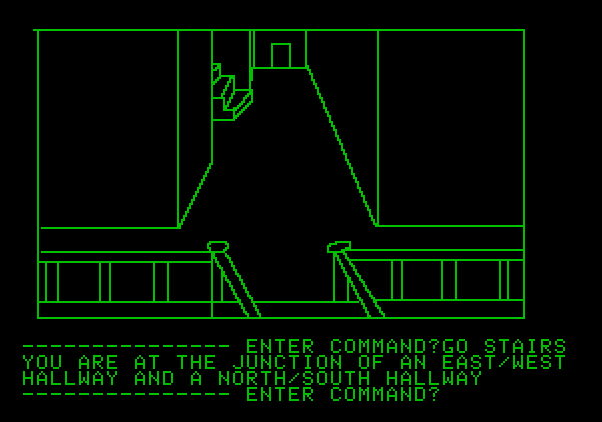 Hi-Res Adventure #1: Mystery House Apple II Screenshot: Let's see what's upstairs...
