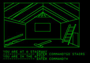 Hi-Res Adventure #1: Mystery House for Apple II - Searching the attic.