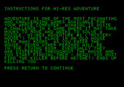Hi-Res Adventure #1: Mystery House for Apple II - Game instructions.