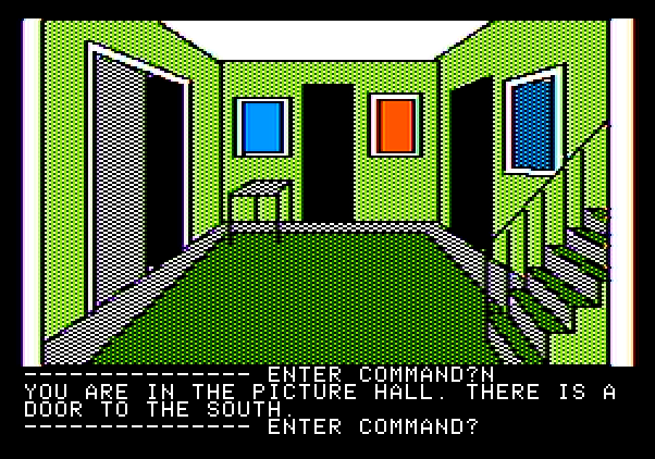 Hi-Res Adventure #3: Cranston Manor Apple II Screenshot: Hmm, more stairs!
