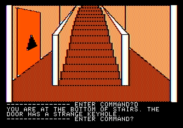 Hi-Res Adventure #3: Cranston Manor Apple II Screenshot: Time to explore underground...