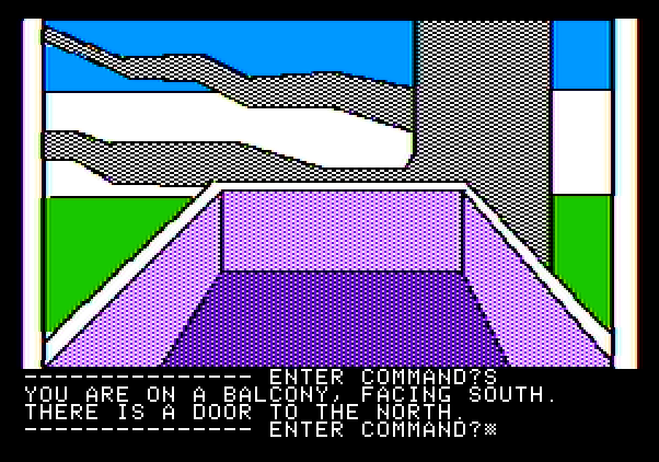 Hi-Res Adventure #3: Cranston Manor Apple II Screenshot: Let's take a look outside...