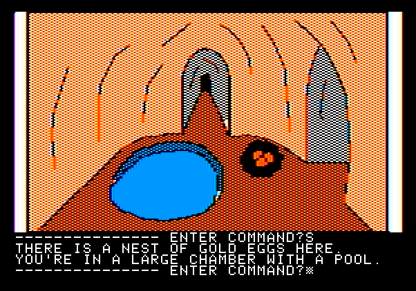 Hi-Res Adventure #3: Cranston Manor Apple II Screenshot: A nest of gold eggs!