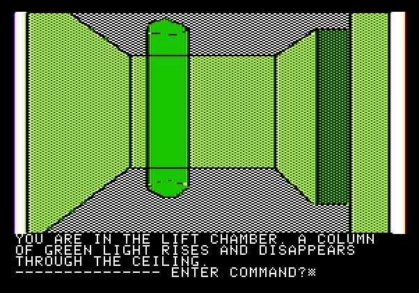 Hi-Res Adventure #3: Cranston Manor Apple II Screenshot: This lift will be handy.