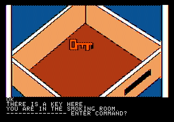 Hi-Res Adventure #3: Cranston Manor Apple II Screenshot: A key! But for what door?