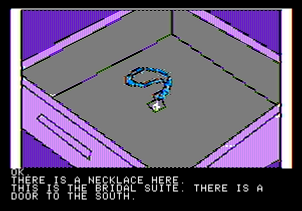 Hi-Res Adventure #3: Cranston Manor Apple II Screenshot: A necklace! I'll take that with me...