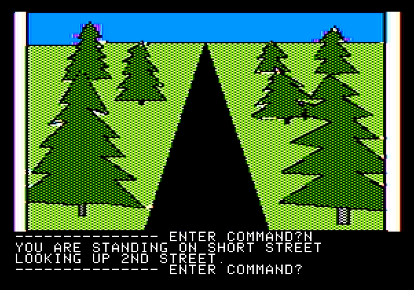 Hi-Res Adventure #3: Cranston Manor Apple II Screenshot: Wandering into the forest...