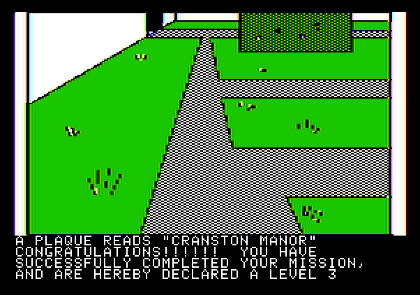 Hi-Res Adventure #3: Cranston Manor Apple II Screenshot: Mission success!