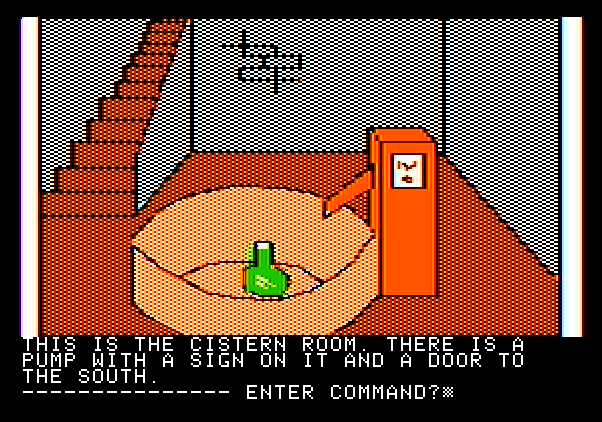 Hi-Res Adventure #3: Cranston Manor Apple II Screenshot: This is the cistern room.