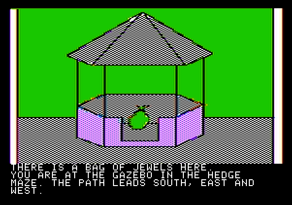 Hi-Res Adventure #3: Cranston Manor Apple II Screenshot: It's a bag of jewels!