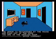 Hi-Res Adventure #3: Cranston Manor for Apple II - Putting the mouse down frightens the armor.