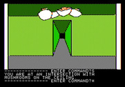 Hi-Res Adventure #3: Cranston Manor for Apple II - An intersection with mushrooms on the ceiling...
