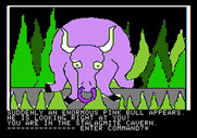Hi-Res Adventure #3: Cranston Manor for Apple II - It's an enormous pink bull!