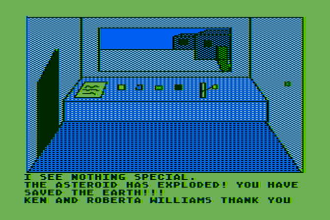 Hi-Res Adventure #0: Mission Asteroid Atari 8-bit Screenshot: A triumphant return!