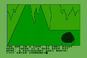 Hi-Res Adventure #0: Mission Asteroid for Atari 8-bit - A conveniently deep pit...a good place to drop some explosives!
